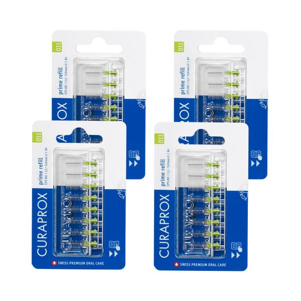 クラプロックス　歯間ブラシ　CPSプライムスタート　CPS 011 （グリーン）リフィル8本　×4個