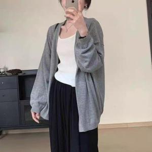 ニットカーディガン レディース 春 夏 ス 薄...の詳細画像3
