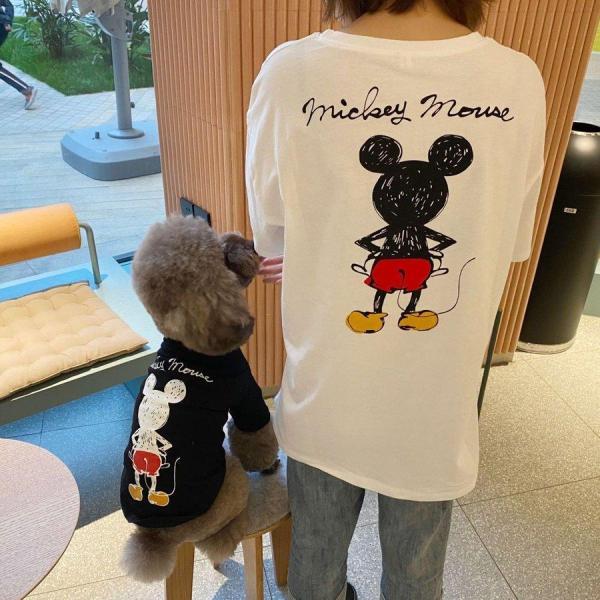 親子Tシャツ/ー犬 ペアルック 春夏 犬服Tシャツ 薄手 リゾート 小型犬 中型犬 大型犬 ペットと...
