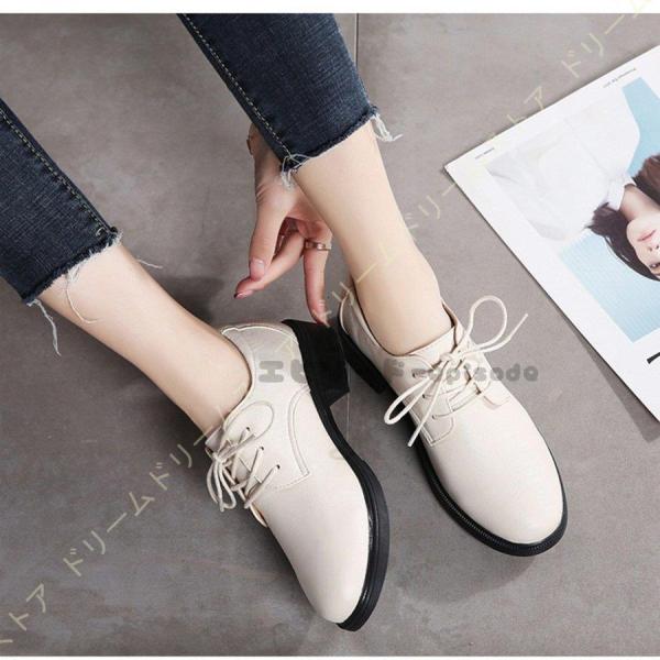 オックスフォードシューズ レディース おじ靴 レースアップ 歩きやすい 黒 レースアップシューズ オ...