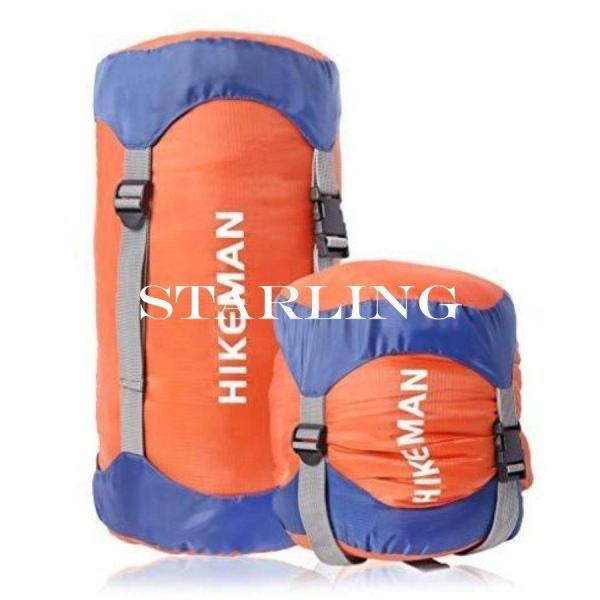 寝袋圧縮袋 コンプレッションバッグ 寝袋用 圧縮袋 アウトドア用圧縮バッグ 軽量 防水 調整可能 耐...