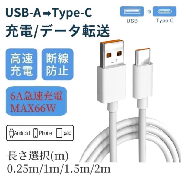 USB Type-Cケーブル iPhone16ケーブル 6A タイプC 充電 急速 ケーブル 端子 ...