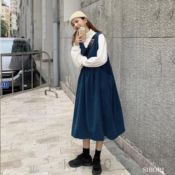 ワンピース レディース ルーズ コーデュロイ レディース　 ワンピース　 サロペットスカート ストラ...