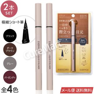 EVERYYOU リキッド アイライナー 0.5mL◆2本セット 極細筆 日本製 ドウシシャ メール便送料無料 ウォータープルーフ にじまない ロングキープ 速乾 カラーライナ