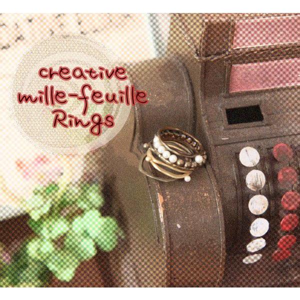 クリエイティブリングズ ミルフィーユリング〜ラウンド＆パール 重ねづけ 指輪 ６点セット レディース...