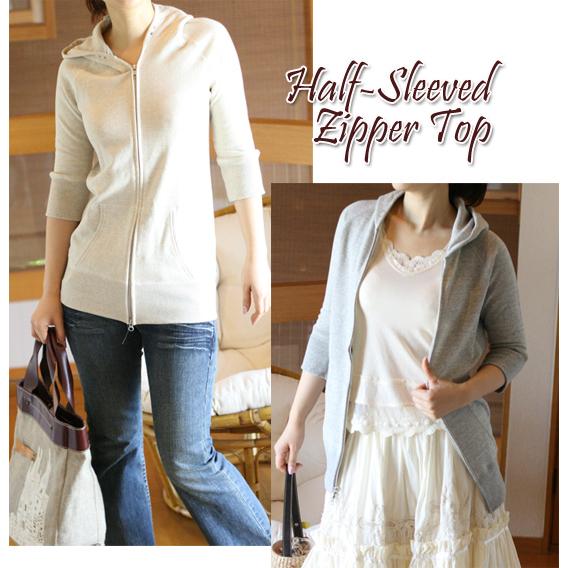 ５分袖 コットン100 フーディ フードパーカー（返品交換ギフト包装不可） レディース 女性 9号 ...