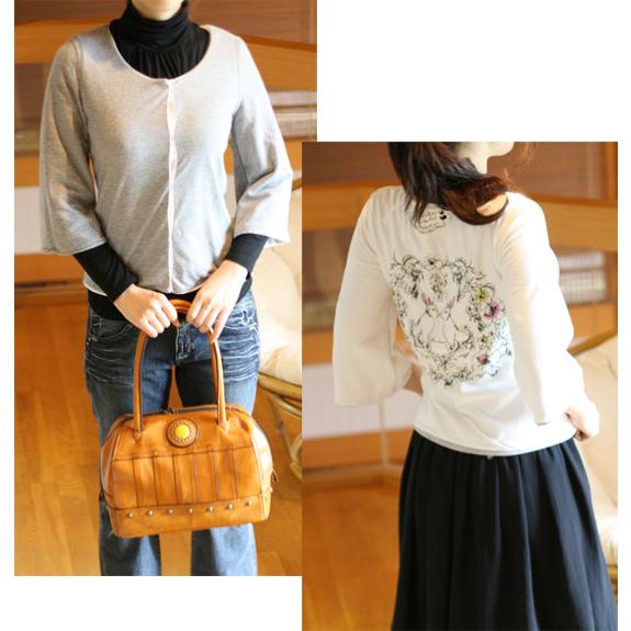 インサイドラビットプリント カーディガン（返品交換ギフト包装不可）レディース 9号 Mサイズ 七分袖...