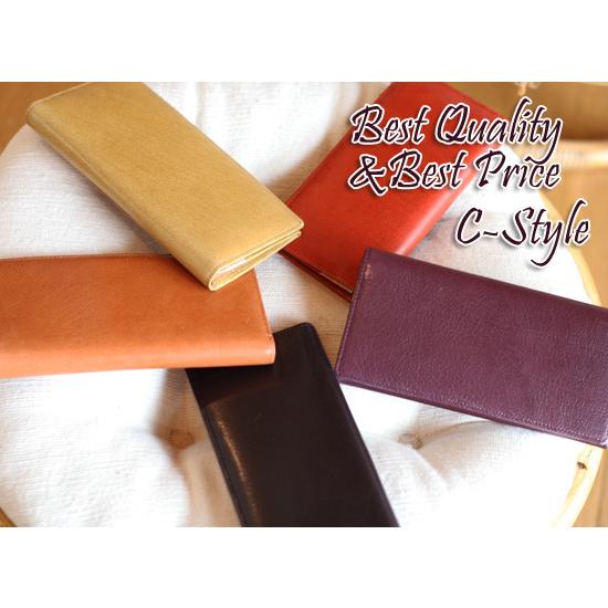 カーフスキンとヌメ革の上質 C-style 長財布（返品交換ギフト包装不可）レザー 薄型 メンズ レ...