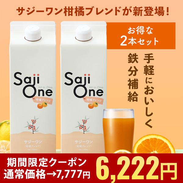 サジージュース サジーワン 柑橘ブレンド 1000ml 2本セット 鉄分 オレンジ ゆず 栄養 美容...