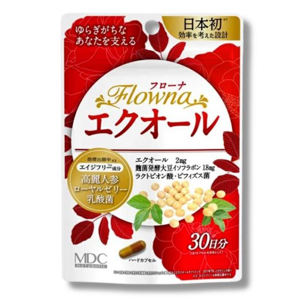 エクオール (30日分) メタボリック フローナ ハードカプセル 麹菌発酵大豆イソフラボン 乳酸菌 ...
