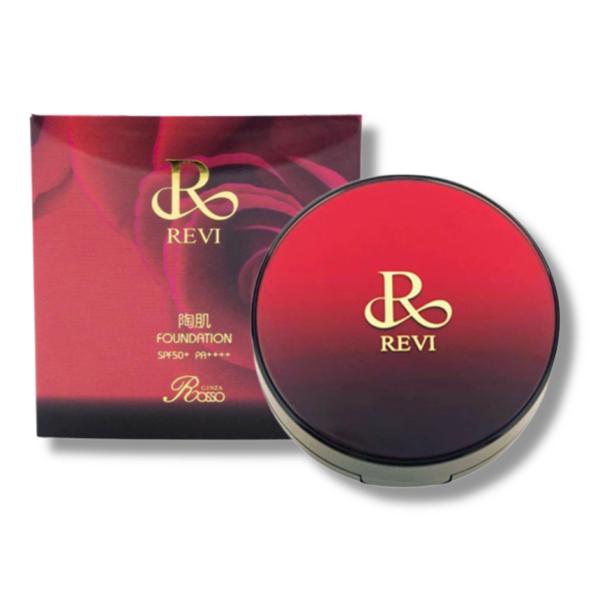 REVI ルヴィ 陶肌 ファンデーション 本体 15g ケース付 専用パフ 2枚入