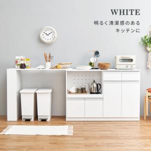 伸縮キッチンカウンター 食器棚 レンジ台 幅幅...の詳細画像4