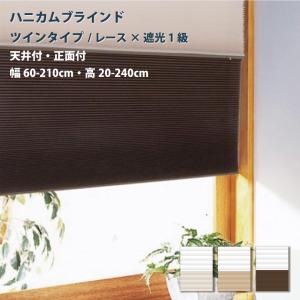ハニカムブラインド Fullness ツインタイプ レース×プレーン(無地
