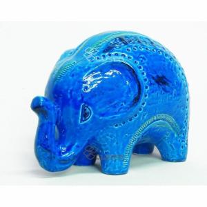 イタリア製 輸入雑貨 ネコ ねこ 猫 おすわり 置物 オブジェ ブルー