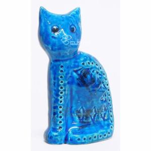 FLAVIA イタリア製　ビトッシ　ネコ　リミニブルー イタリア製 輸入雑貨 ネコ ねこ 猫 置物 オブジェ ブルー