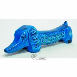 イタリア製 輸入雑貨 ネコ ねこ 猫 おすわり 置物 オブジェ ブルー