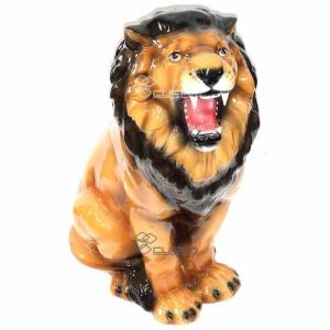 陶器 動物 ライオン 置物 イタリア製 獅子 完成品 ヨーロピアン