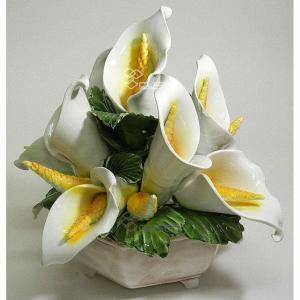 陶器 陶花 大小の様々な花 インテリア イタリア置物 イタリア雑貨