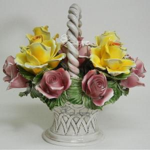 陶器 陶花 大小の様々な花 インテリア イタリア置物 イタリア雑貨