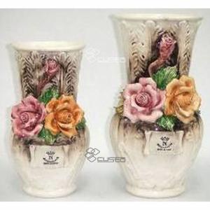 陶器 花瓶 バラ インテリア イタリア花瓶 イタリア置物 インテリア雑貨