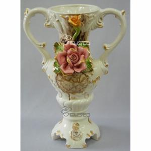 陶器 花瓶 バラ インテリア イタリア花瓶 イタリア置物 インテリア雑貨