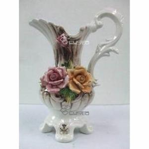 陶器 花瓶 バラ インテリア イタリア花瓶 イタリア置物 インテリア雑貨