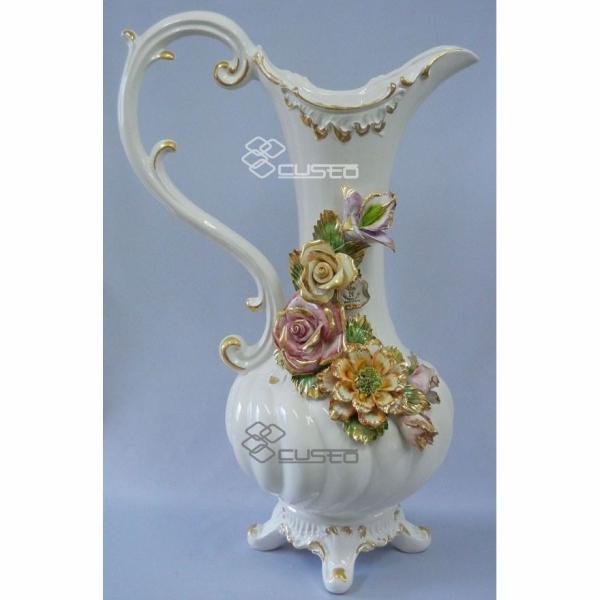 陶器　花瓶　バラ インテリア　イタリア花瓶　イタリア置物　インテリア雑貨　イタリアインテリア　ばらの...