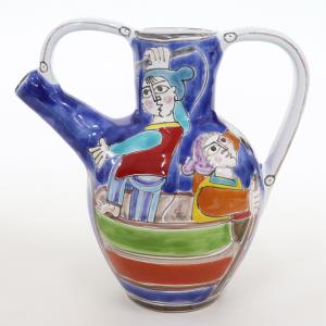 イタリア製 輸入雑貨 花瓶 フラワーベース 陶器 マヨルカ焼き デルータ