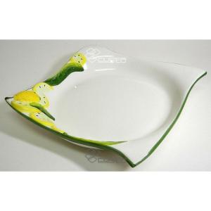 阿部慎太朗 *檸檬 花形 リム皿 7寸*レモン絵付けリムプレート和食器