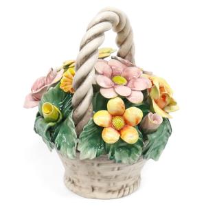陶器 陶花 ピンクのバラ インテリア イタリア置物 イタリア雑貨