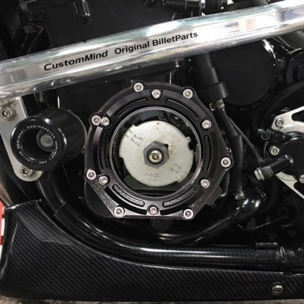 GPZ900R,ZRX1100/1200Rカワサキ水冷系スケルトンパルサーカバー（ブラックアルマイト...
