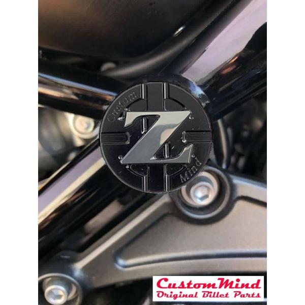 z900rs(2018モデル~)フレームホールプラグ2(Mサイズ)アルミ削り出しアルマイトブラック文...
