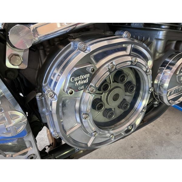 ゼファー1100アルミ削り出しスケルトンクラッチカバー（ポリッシュ仕上げ）