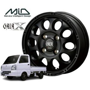 12インチ 4H100 4.00B+42 4穴 ガイアクロス ホイール 4本 マットブラック MID...