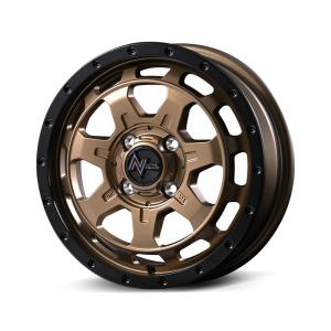 15インチ 4H100 4.5J+45 4穴 ナイトロパワー M7 ファランクス ホイール 4本 マットブロンズ リムブラック MID NITRO POWER M7 PHALANX