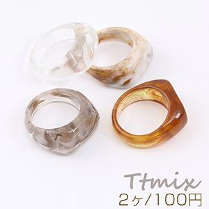 樹脂リング 指輪 ゆびわ フラットリング 幅約11mm（2ヶ）｜custome-club