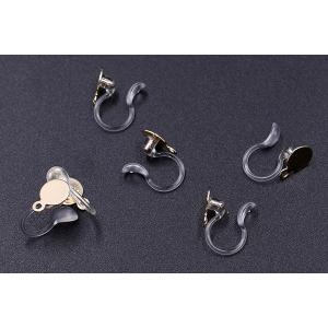 樹脂ノンホールピアス 丸皿 6mm カン付き ...の詳細画像3