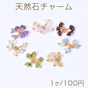 天然石チャーム さざれ石 5連不規則型（1ヶ） : ビーズアンドパーツ