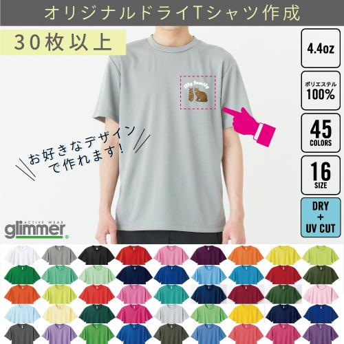 ドライTシャツ30枚以上でのオリジナルTシャツ作成＠別途プリント料金必須！1枚＠900円