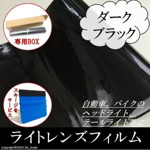 カーライトレンズフィルム 縦x横 30cmx100cm ダークブラック スキージ ヘラ 付き 送料無料 ヘッドライト テールライト 箱 BOX 発送