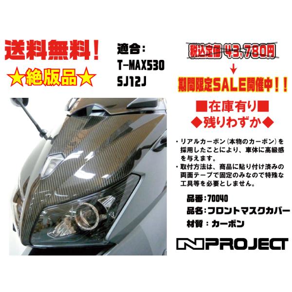 絶版品★Nプロジェクト★リアル カーボン(本物のカーボン)フロント マスク カバー●70040●T-...