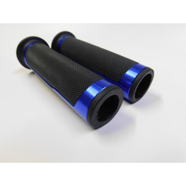 CL3159BL バイク用グリップ 貫通 ハンドル グリップ 22.2mm 対応 アルミ ラバー 左...