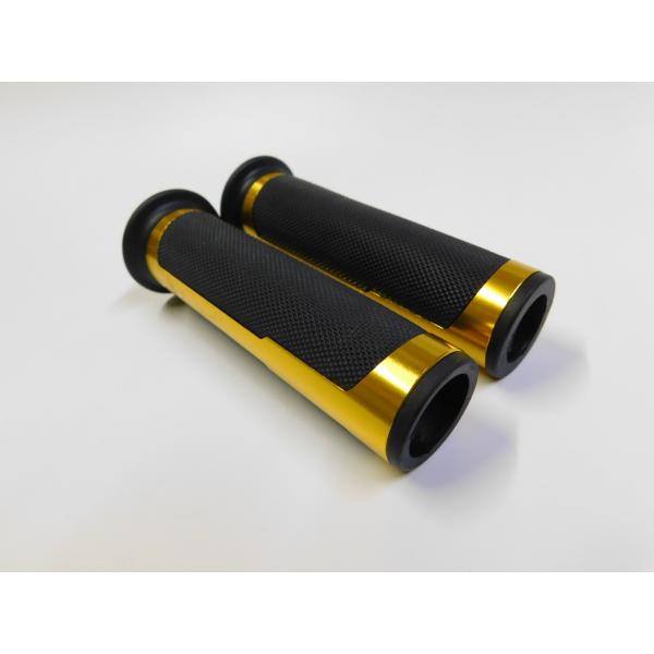 CL3159GD バイク用グリップ 貫通 ハンドル グリップ 22.2mm 対応 アルミ ラバー 左...