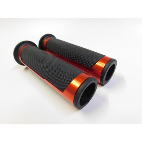 CL3159OR バイク用グリップ 貫通 ハンドル グリップ 22.2mm 対応 アルミ ラバー 左...