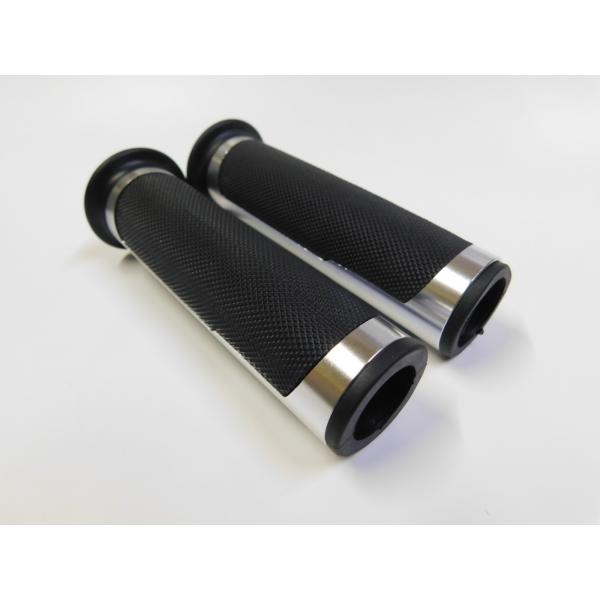 CL3159SV バイク用グリップ 貫通 ハンドル グリップ 22.2mm 対応 アルミ ラバー 左...