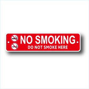 メッセージサインプレート ノースモーキング 28cm＊7cm NO SMOKING RD｜customplate