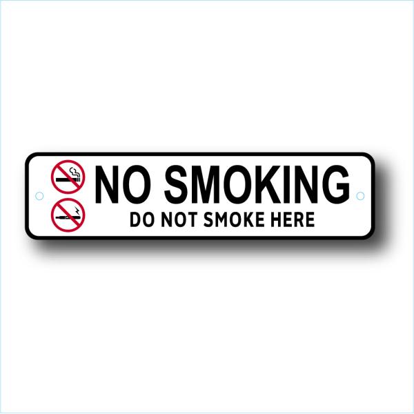 メッセージサインプレート ノースモーキング 28cm＊7cm NO SMOKING WH