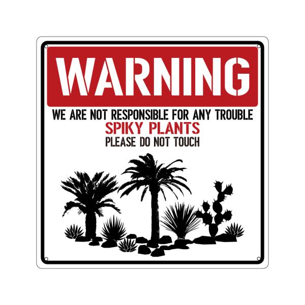 ガーデンサインプレート ドライガーデン  36cm＊36cm 「WARNING」