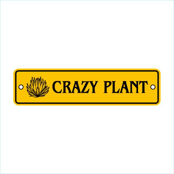 ガーデンサインプレート ドライガーデン 28cm＊7cm CRAZY PLANT YE