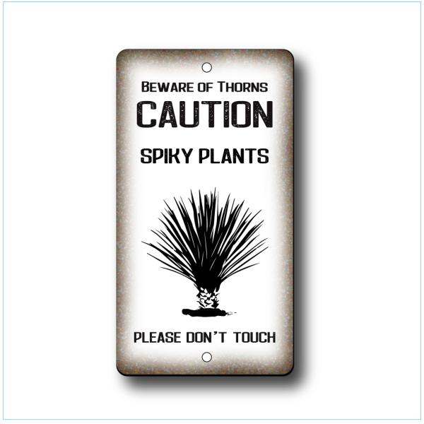 ガーデンサインプレート ドライガーデン 23cm＊12.5cm 「SPIKY PLANTS 縦WH」
